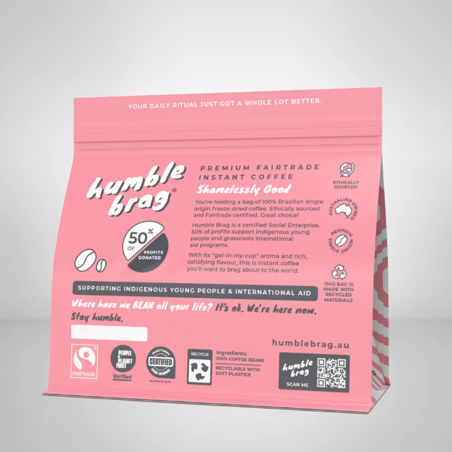Shamelessly Good Humble Brag Fairtrade Instant Coffee 250g